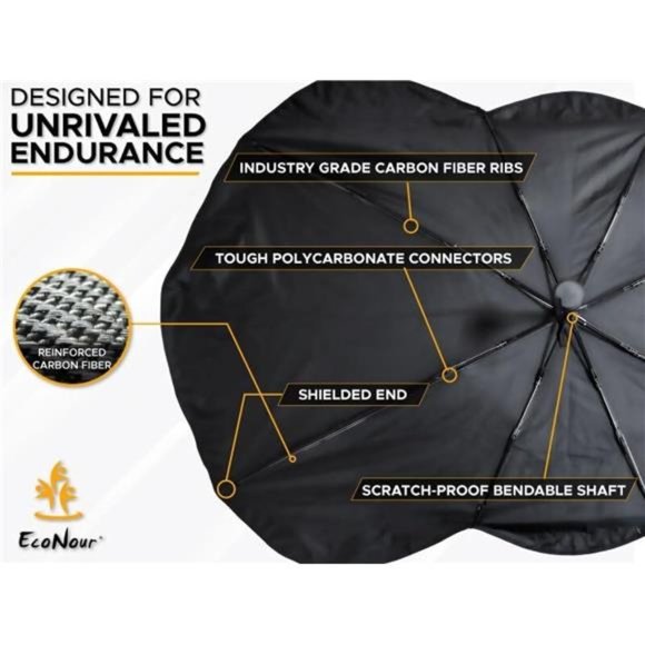 Umbrella Sunshade for Car | Reflects UV Rays and Protects Dashboard from Sun - Picture 6 of 6